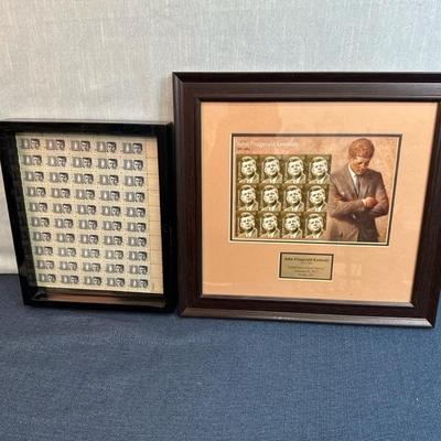 Lot 101  Two framed John F Kennedy stamp sets