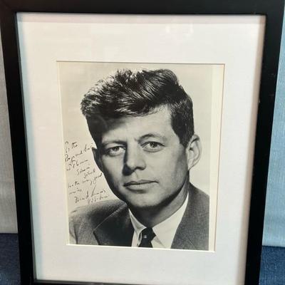 Lot 103 Signed John F. Kennedy portrait