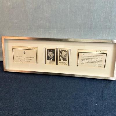 Lot 104 Framed thank you cards related to the passing of John F Kennedy and Robert F Kennedy