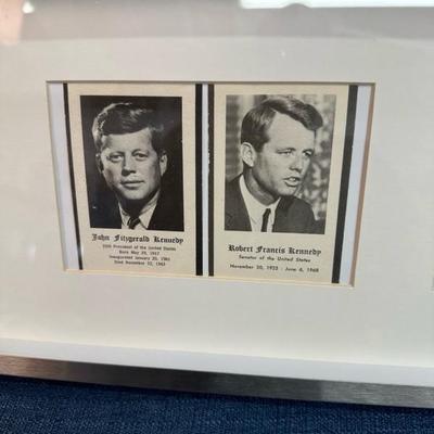 Lot 104 Framed thank you cards related to the passing of John F Kennedy and Robert F Kennedy