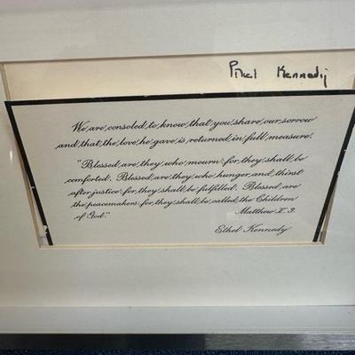 Lot 104 Framed thank you cards related to the passing of John F Kennedy and Robert F Kennedy