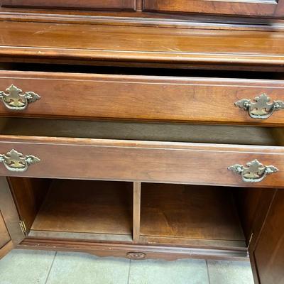 Ethan Allen Solid Cherry China Cabinet
