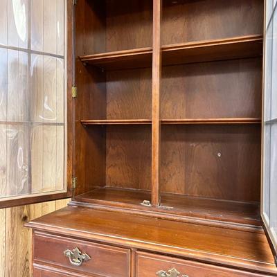Ethan Allen Solid Cherry China Cabinet