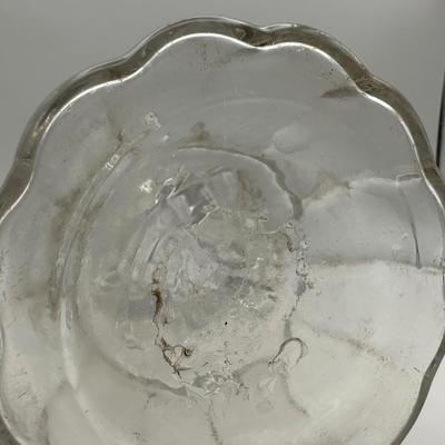 French LeGras Fgural Glass Decanter Bottle: 3 Cherubs Supporting a Globe