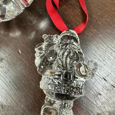 Waterford ball and santa ornament