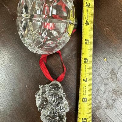Waterford ball and santa ornament
