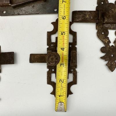 Ten Antique Iron Door Latches (10)