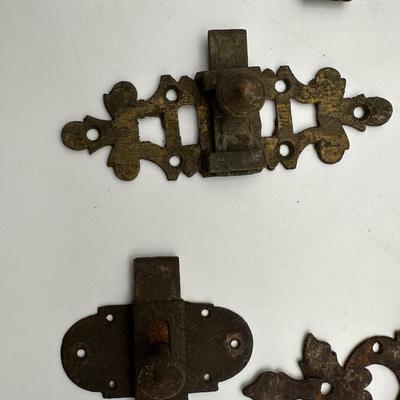 Ten Antique Iron Door Latches (10)