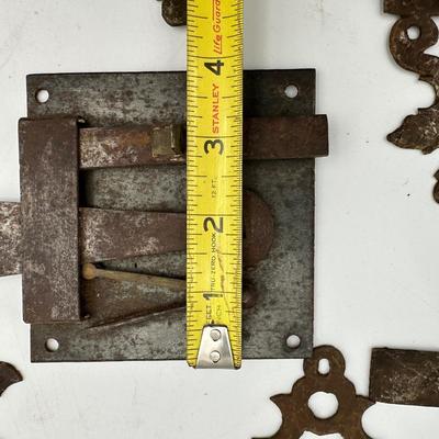 Ten Antique Iron Door Latches (10)