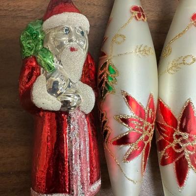 Vintage Santa ornament lot