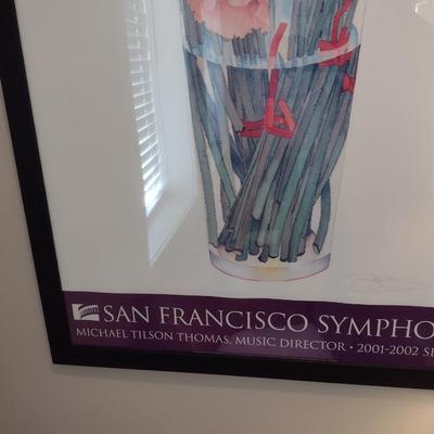 Framed Art San Francisco Symphony 2001-2002 'Poppies' by Gary Bukovnik Signed