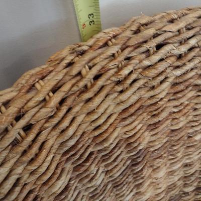 Rattan Rope Weave Barrell Chair with Wood Frame and Removable Cushion