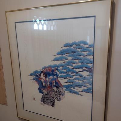 Framed Art Japanese Block Print 'The Warrior' by Hisashi Otsuka