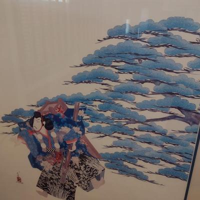 Framed Art Japanese Block Print 'The Warrior' by Hisashi Otsuka