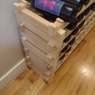Natural Wood Stackable Wine Rack (No Contents)