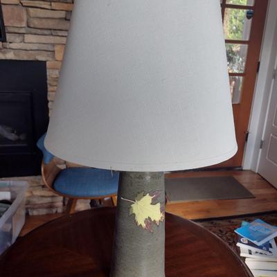 Hand Turned Pottery Vase Table Lamp Signed
