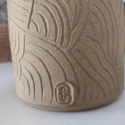 Hand Thrown Pottery Jar with Incised Design Accents by Fran Symes