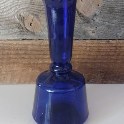 Antique Bristol Blue Ruffled Edge Vase