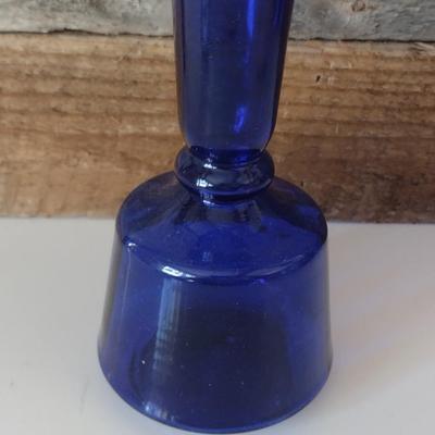 Antique Bristol Blue Ruffled Edge Vase