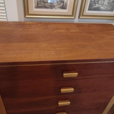 Custom Crafted Solid Mixed Wood Chest of Drawers by Local Craftsman