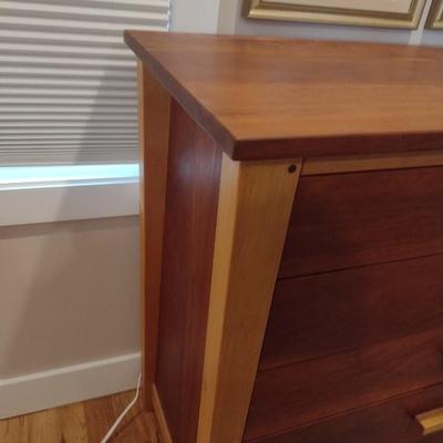 Custom Crafted Solid Mixed Wood Chest of Drawers by Local Craftsman