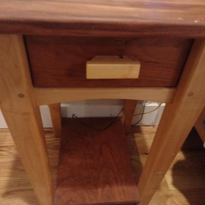 Custom Crafted Solid Mixed Wood Side Table by Local Craftsman Choice A
