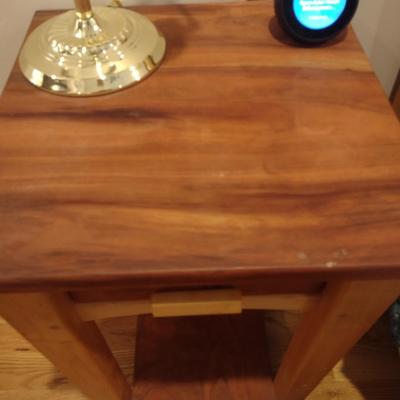 Custom Crafted Solid Mixed Wood Side Table by Local Craftsman Choice A