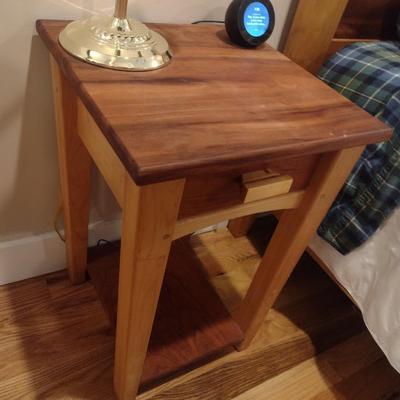 Custom Crafted Solid Mixed Wood Side Table by Local Craftsman Choice B