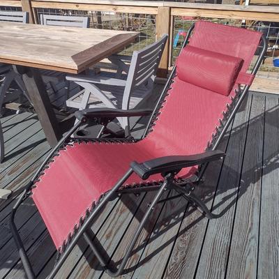 Canvas Outdoor Patio Gravity Lounge Chair Choice B