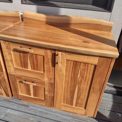 Custom Hand-Crafted Solid Wood Cabinet Worktable Choice B