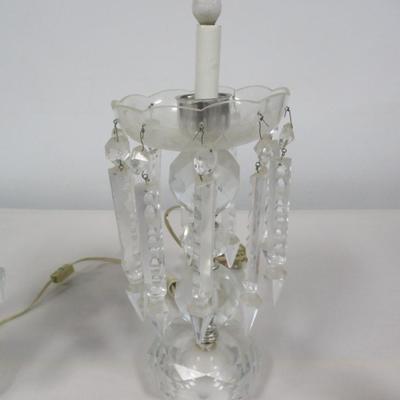 Pair of Electric Crystal Cut Glass Lamps