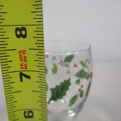 Vintage Libby Snowman & Holly & Berries Glasses