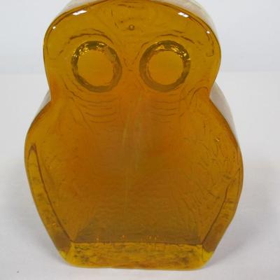 Vintage Blenko Amber Glass Owl