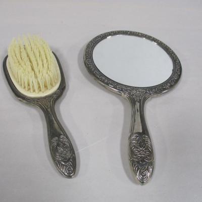 Vintage Brush & Mirror Set