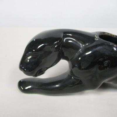 Vintage Ceramic Black Panther Planter