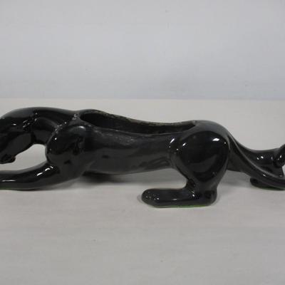 Vintage Ceramic Black Panther Planter