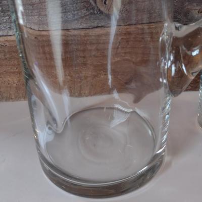 Clear Glass Pitcher with Small Ice Bucket