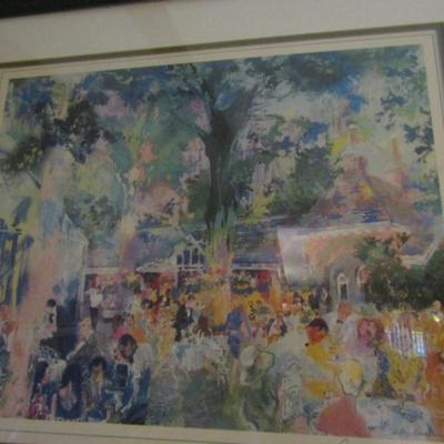 Framed, Signed Print- 'Tavern on the Green' by LeRoy Neiman- Approx 27 1/2