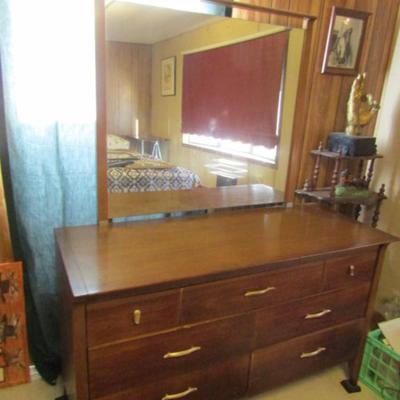 MCM Solid Wood Dresser with Mirror- Profile by Drexel- Approx 52