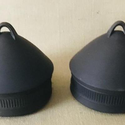 A PAIR OF DANSK FLUTED FLAMESTONE CASSEROLES