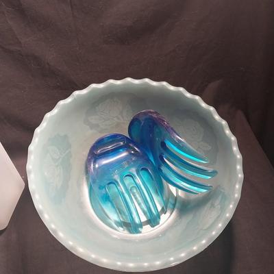 TO GO SNACK SERVERS-LARGE BOWL WITH HAND TONGS AND STORAGE CANISTER