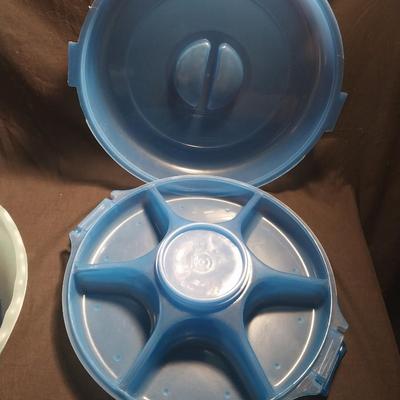 TO GO SNACK SERVERS-LARGE BOWL WITH HAND TONGS AND STORAGE CANISTER