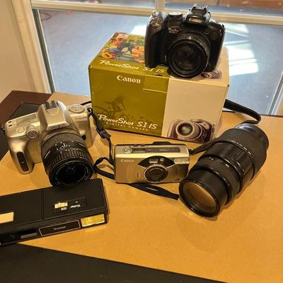 Camera Lense Lot - Canon Power Shot, Minolta Maxxum 50