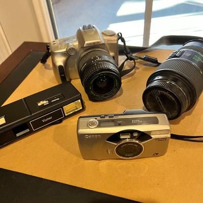 Camera Lense Lot - Canon Power Shot, Minolta Maxxum 50