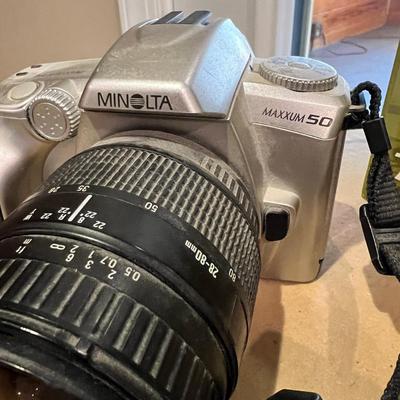 Camera Lense Lot - Canon Power Shot, Minolta Maxxum 50