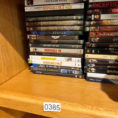 Big Lot of DVDs, VHS Tapes, CDs with Cabinet