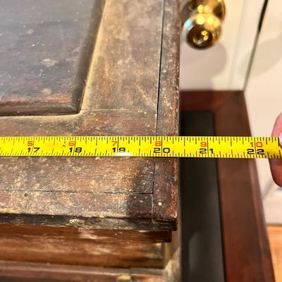 Antique Wood Tool Box / Sea Chest with Contents