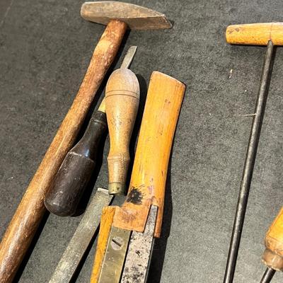 Antique Wood Handle Tool Lot