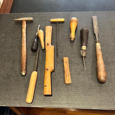 Antique Wood Handle Tool Lot