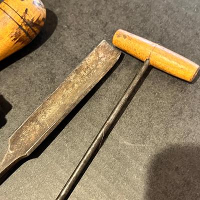 Antique Wood Handle Tool Lot